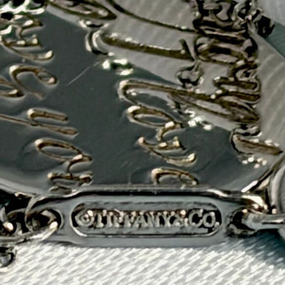 Tiffany & Co Retired Notes Collection Silver I Love You Script Heart Pendant 18” - Picture 6 of 16